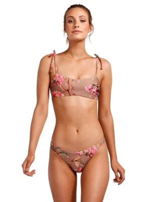 NUEVO CON ETIQUETAS $209 Talla 10 VITAMINA A BLANCO JENGIBRE BELLA BRALETTE TOP & LUCIANA BOTTOM Foto 1 de 4