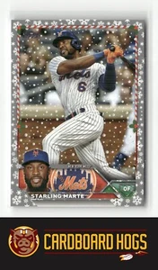 2023 Topps Holiday #H53 Starling Marte New York Mets Grey Border SP - Picture 1 of 2