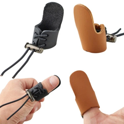New 2x Archery Thumb Ring Leather Finger Guard for Mongolian Traditional Recurve - Image 1 of 4