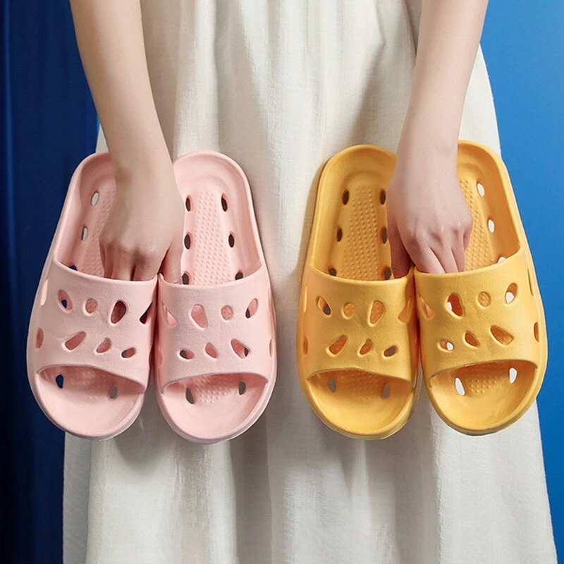 FUNKYMONKEY Women's Non-Slip Shower Slippers - Indoor Bathroom & Beach Sandals, White, Size 10 - View #8