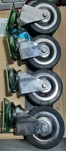 n.4 Ruote gommate pivotanti AVO-ROLLE diametro 80x20 mm con cuscinetti a sfere - Foto 1 di 5