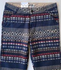 EDWIN Wmn STRANGER CHINO Jacquard Flannel Blue Rinsed W26 L32
