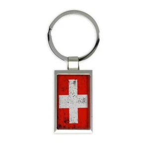 Switzerland : Keychain Gift Flag Retro Artistic Swiss Expat Country - Picture 1 of 1