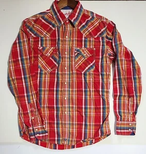 Vintage Wrangler 20x Western Cowboy Pearl Snap Button Shirt Men Red Plaid Medium - Picture 1 of 11