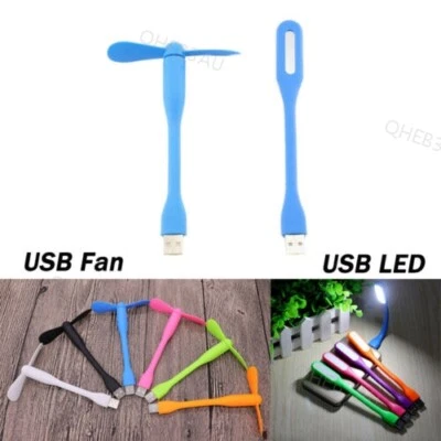 Flexible Mini LED USB Night Light USB Fan Computer Laptop Power Bank 10H - Image 1 of 4