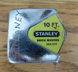 Vintage Stanley Brick Mason MA10Y Maßband 10 Fuß mit Gürtelclip - Bild 1 von 7