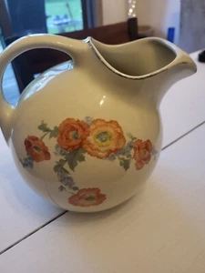 Vintage Rare Orange Poppy Hall Ball Jug/Pitcher | Ice Guard | 1930's | - Picture 1 of 9