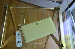 Tory Burch Blake Pebble Slim Wallet Lemon Sugar - Picture 1 of 8