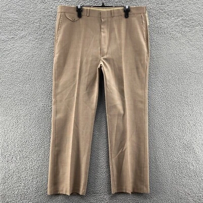 VINTAGE Farah Dress Pants Mens 40x30 Relaxed Straight Farapress Brown Formal New - Image 1 of 4