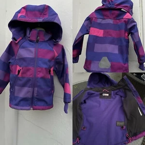 Girls Striped Hooded Waterproof Jacket 2/3 Yr - Picture 1 of 11