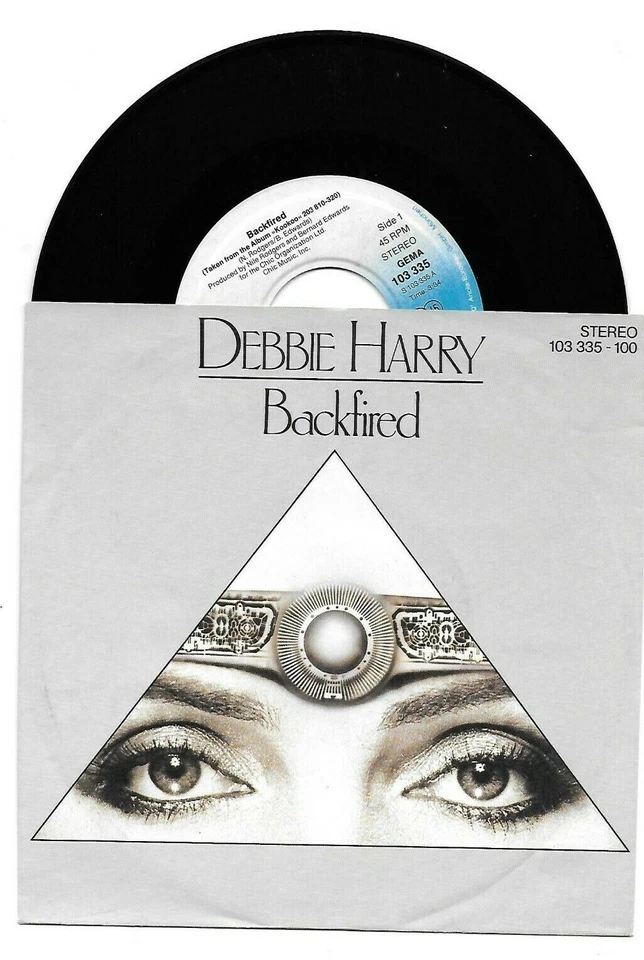 DEBBIE HARRY BLONDIE BACKFIRED ORIGINAL SINGLE FROM GERMANY+PIC COVER - Image 1 of 1
