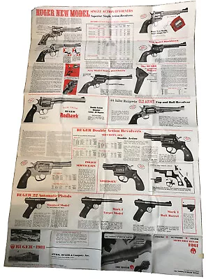 1981 Ruger Fold Out Poster Revolvers & Rifles 25" X 38" - Image 1 of 3