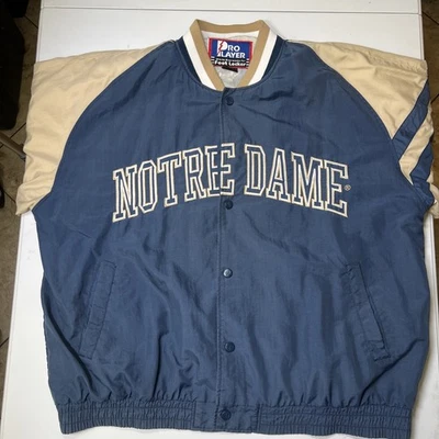 University Of Notre Dame Button Jacket Windbreaker Mens XL Pro Player College - Image 1 of 4