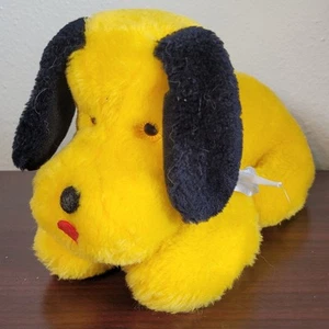Yellow Black Dog Plush By City Products Corp Vintage Circa 80s 90s - Picture 1 of 7