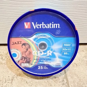 NEW Verbatim Digital Lightscribe CD-R 25 Pack Recordable Color Background SEALED - Afbeelding 1 van 5