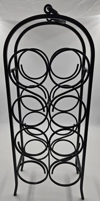 Black metal 独立式的 Wine Arch / 8 - bottle Wine Rack holder / 26 " 高 — 第 1/3 张图片