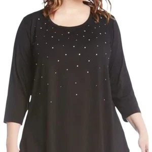 Top para mujer Karen Kane negro con joyas STUD adornado TALLA PLUS 3X nuevo - Imagen 1 de 8