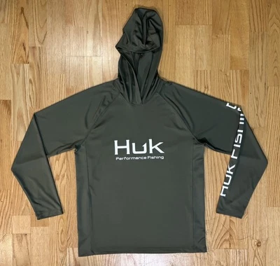 Huk Long Sleeve Hooded Pullover Fishing Shirt, Men’s Small - Image 1 of 4