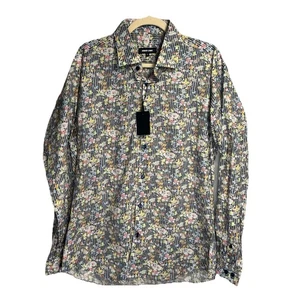 New Jared Lang Shirt Men’s XL All Over Floral Print Colorful Button Up Collared - Picture 1 of 5