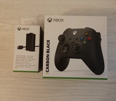 Xbox Controller Wireless Carbon Black + Batteria e cavo USB-C - Immagine 1 di 4