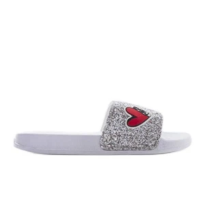 Pantuflas infantiles grises con purpurina de Boncoeur plata - Imagen 1 de 3