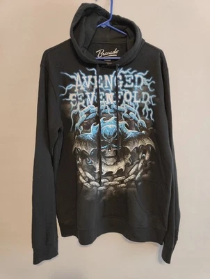 Avenged Sevenfold Sudadera con Capucha Para Hombres Grande Negra Bravado Sudadera Banda Calavera Gráfico Foto 1 de 4