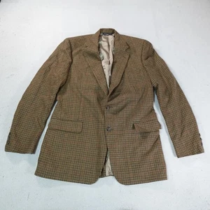 Brooks Brothers Blazer Mens 43 Long Brown Houndstooth Wool Sport Coat Jacket USA - Picture 1 of 18