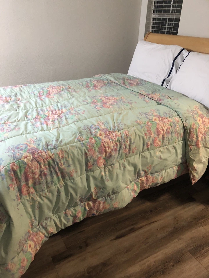 RARO EDREDÓN VINTAGE RALPH LAUREN POMPANO KING ROSA FLOR MULTICOLOR 102x92” Foto 1 de 4