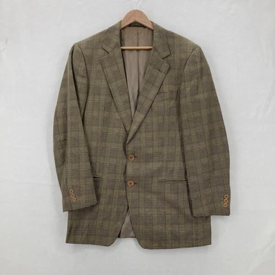 Ermenegildo Zegna Blazer Mens 38R Brown Glen Plaid Silk Wool Blend Soft Jacket - Image 1 of 4