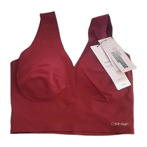 Sujetador Bralette Rojo Calvin Klein Invisibles Comfort Sin Costuras Ligeramente Forrado Cuello en V - Imagen 1 de 2