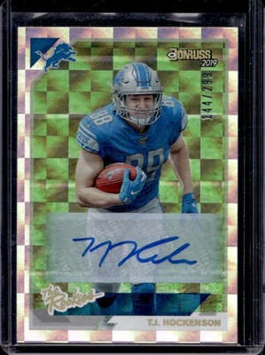2019 Donruss T.J. Hockenson The Rookies Auto Rookie RC #144/299 Lions - Image 1 of 2
