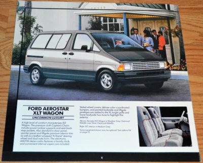 Ford Aerostar XLT 1987 anuncio impreso original concesionario 87 gris plata Foto 1 de 2