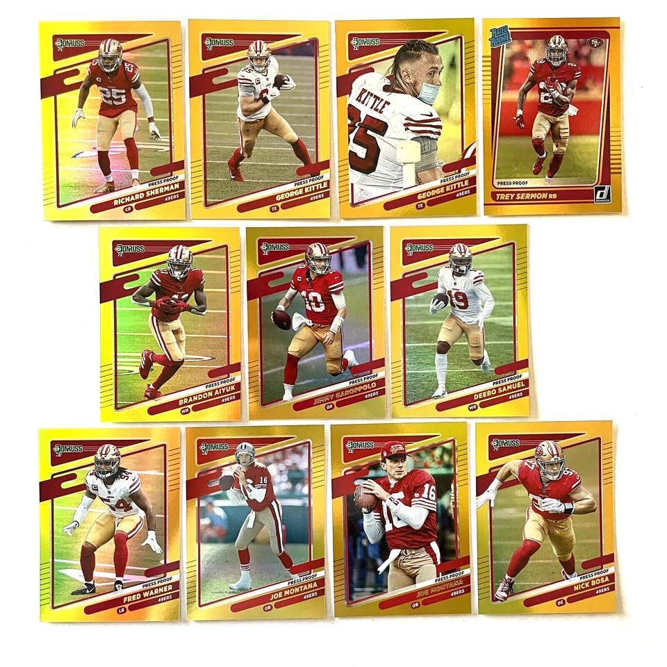 Conjunto Equipo San Francisco 49ers Oro Holo Raro Clasificado Novato 2021 Panini Donruss Foto 1 de 1