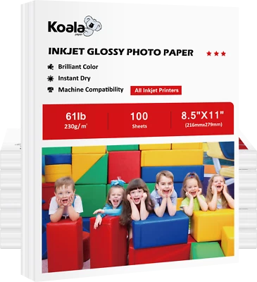 Lot 100-1000 Koala 61lb Glossy Photo Paper 8.5x11 230g Heavy Inkjet Photo Paper - Image 1 of 4