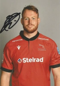 NEWCASTLE FALCONS RUGBY UNION: GEORGE MERRICK SIGNED 6x4 PORTRAIT PHOTO+COA - Picture 1 of 1