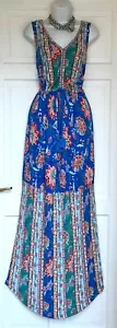 MONSOON FLORAL PRINT JERSEY MAXI OCCASION PARTY DRESS SIZE L fits 16/18 - Picture 1 of 8