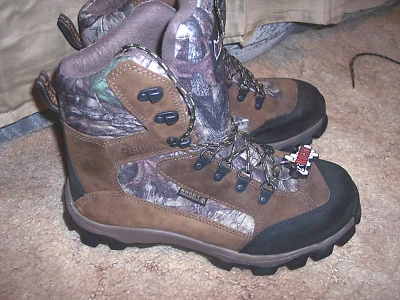 Rocky Waterproof Boots Camo Hunting Boots Mens Sz 9 Wide Insulated Boots 800 Gr. - Image 1 of 4