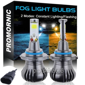 9006 HB4 Ice Blue Amber Yellow LED Fog Light Lamp Bulbs Blinking Dual Color Mode - Picture 1 of 11