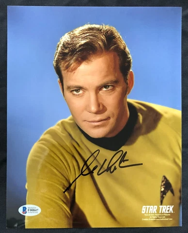 WIlliam Shatner Beckett Authenticated Autograph Star Trek Captain Kirk 8X10 Cover