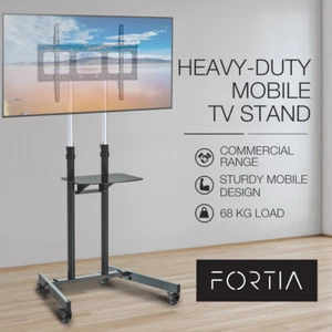 FORTIA TV Stand Mobile Mount 37-70 Inch Tall Universal Rolling Trolley - Picture 1 of 11
