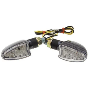 Lakota Clear Carbon Universal Light Motorcycle LED Stalk Turn Signal Marker - Picture 1 of 4