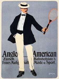 Decoración de carteles. Habitación Interior Arte Pared Diseño. Early Anglo Tennis.7533 - Imagen 1 de 1
