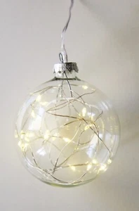 10 x 10 cm chupete de vidrio GRANDE con LED Micro Luz Navidad Boda Fiesta Decoración a granel - Imagen 1 de 9