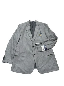 Stafford Mens 46L Blazer Sport Coat 2 Button Suit Jacket Size Linen Cotton NWT - Picture 1 of 11