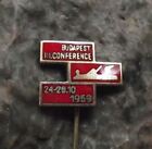 1959 Conference Carpenters Wood Plane Hand Tool Budapest Carpentry Pin Badge