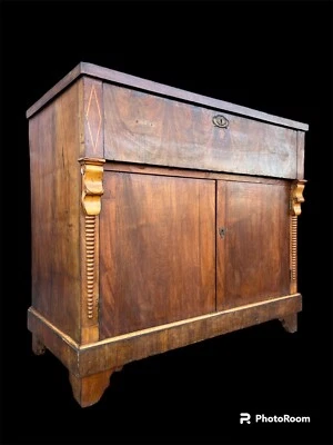 Credenza A Ribalta Biedermeier Mogano - Immagine 1 di 4