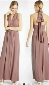MARKS & SPENCER PINK WEDDING BRIDESMAID MULTIWAY PARTY MAXI DRESS UK SIZE 10. - Picture 1 of 12