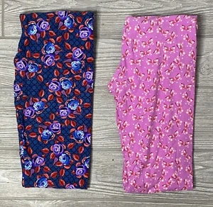 NEW Vintage LuLaRoe Tween Leggings Floral Roses and Bows - Picture 1 of 1