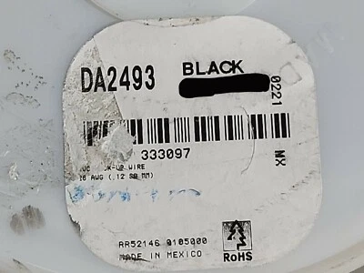 Conexión de cobre estañado Alpha Wire DA2493 #26awg 10x36 105C 600V negra/100 ft Foto 1 de 4