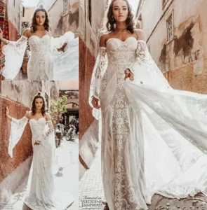 New Wild Heart Bohemian Mermaid Wedding Dresses with Long Sleeves Rue De Seine - Picture 1 of 8